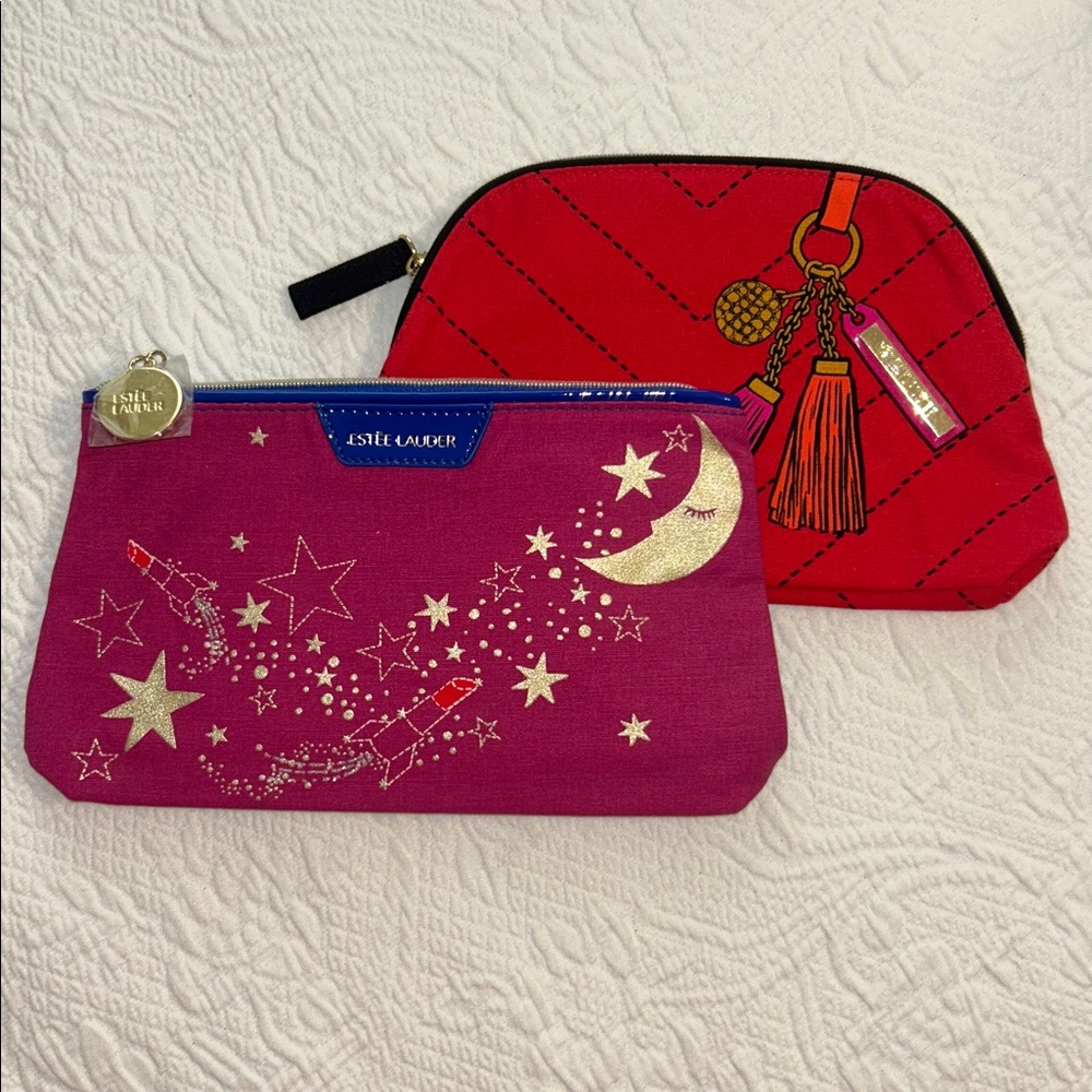 Estée Lauder Red and Purple Cosmetic Bags